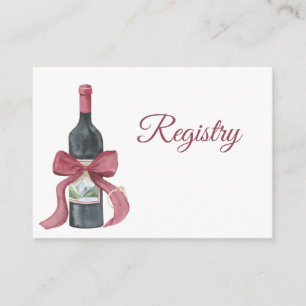Wine QR Code Bridal Shower Registry  Enclosure Card