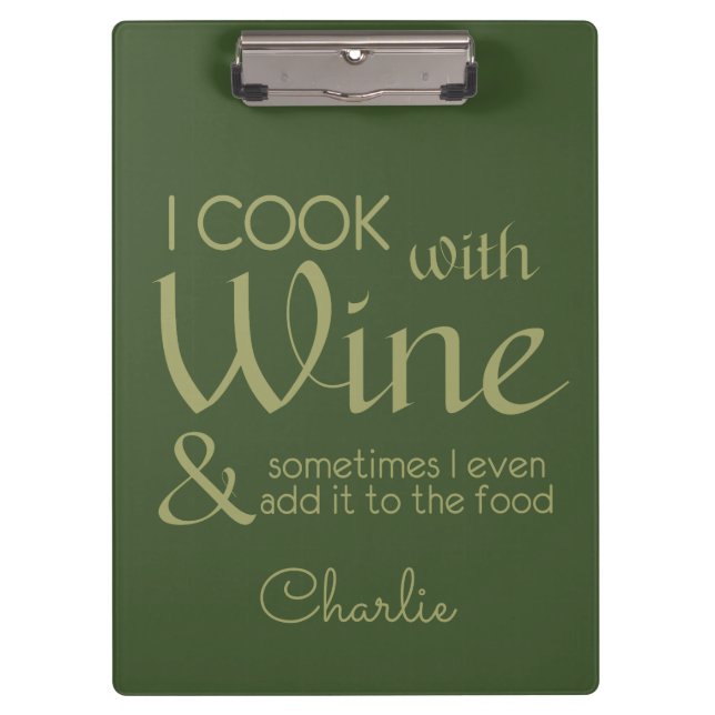 Wine Quote custom name clipboard (Front)