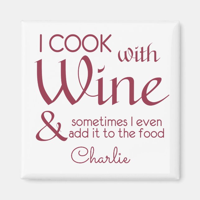 Wine Quote custom name magnet (Front)