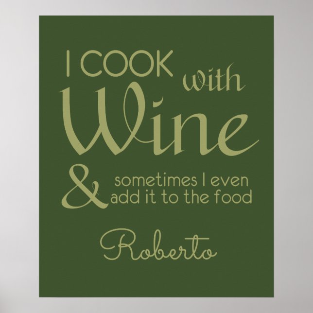 Wine Quote custom name poster (Front)