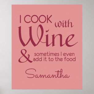 Wine Quote custom name poster