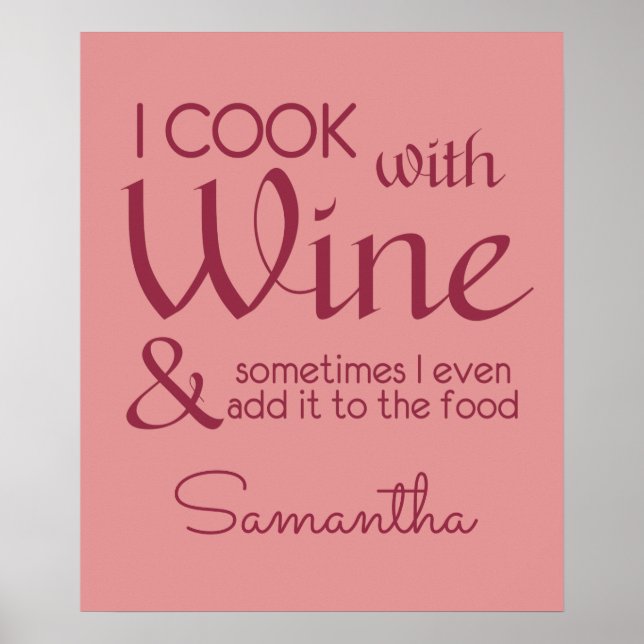 Wine Quote custom name poster (Front)