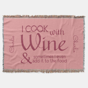 Wine Quote custom name throw blanket