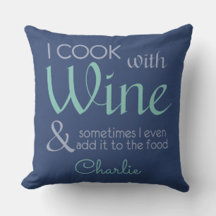 Wine Quote custom name throw pillow