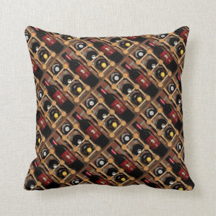 Wine Rack Abstract Throw Pillow