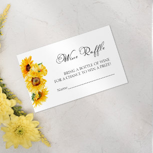 Wine Raffle Game   Sunflower Fall Bridal Shower Enclosure Card