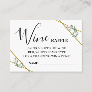 Wine raffle ticket bilingual bridal shower card