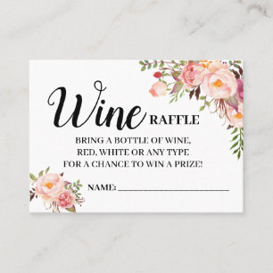 Wine raffle ticket english spanish shower card