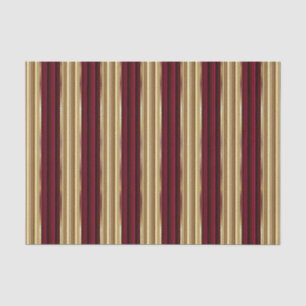 Wine Red and Gold Large Stripes Tissue Paper
