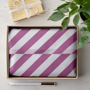 Wine Red and White Striped Tissue Paper