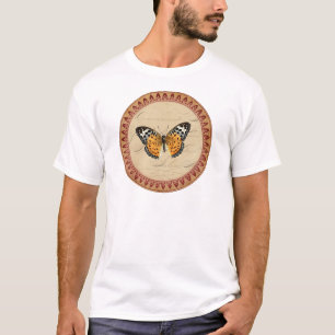Wine Red Butterfly Round T-Shirt