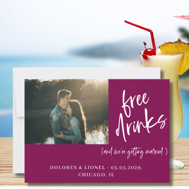 Wine Red Couple Photo Wedding Save the date (Creator Uploaded)