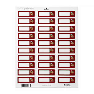 Wine Red Cute Merry Christmas Chili Blank Address