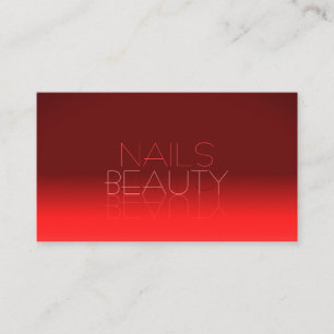 Wine Red Gradient Chic Mirror Font Classic Modern Business Card