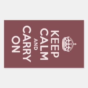 Wine Red Keep Calm and Carry On Sticker