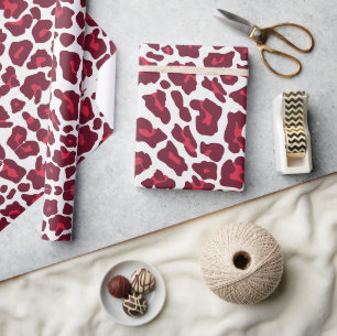 Wine Red Leopard Pattern Wrapping Paper