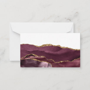 Wine Red Marble Agate Golden Glitter Stylish Glam Card