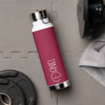 Wine Red Modern Typography Personalized Water Bottle<br><div class="desc">Trendy, vacuum insulated water bottle that features personalized name in white, modern typography on a trendy, wine red colour background. Personalize bottle by editing name and replacing name with your own as desired. Perfect for a birthday gift, wedding groomsman gift, etc. Select your water bottle style. Select your water bottle...</div>