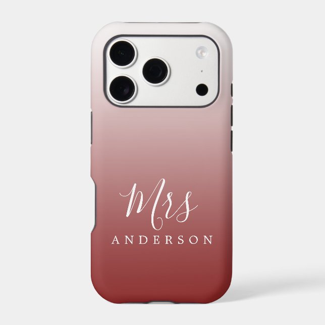 Wine Red Ombre Script Future Mrs Name (Back)