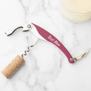 Wine Red Personalized Wedding Best Man Corkscrew
