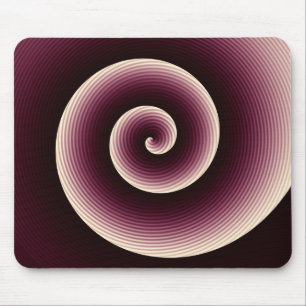 Wine Red Spiral Pattern Mouse Pad