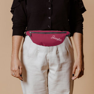 Wine Red Stylized Bridesmaid Name Fanny Pack
