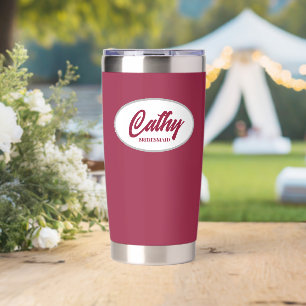 Wine Red Stylized Wedding Bridesmaid Insulated Tumbler