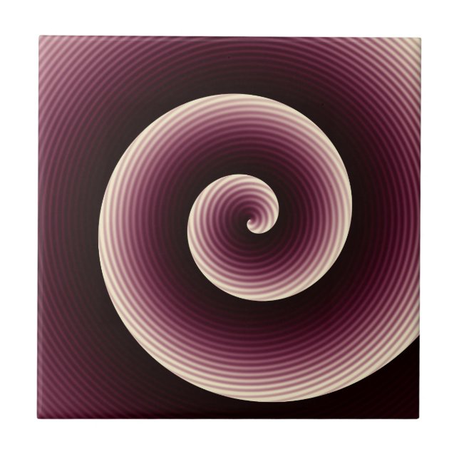 Wine Red Twirl Tile (Front)