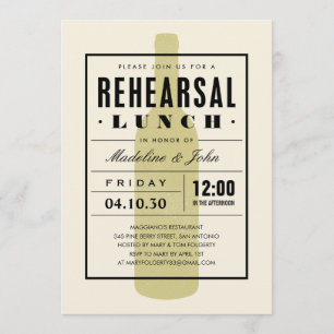Wine Rehearsal Lunch Invites With a Modern Design