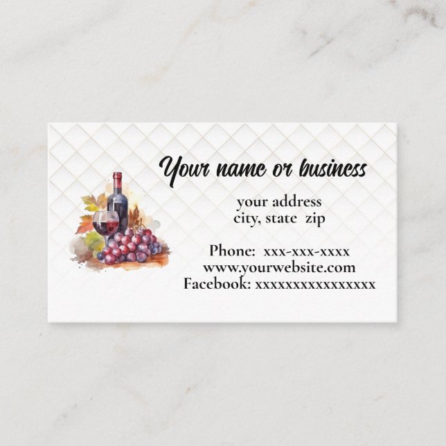 Wine related graphics business card (Front)