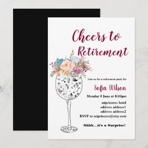 Wine retirement party invitation