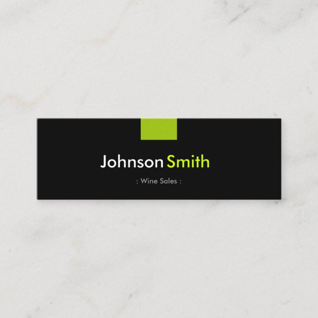 Wine Sales - Mint Green Compact Mini Business Card (Front)