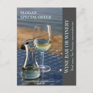 Wine shop, bar or winery promotion card
