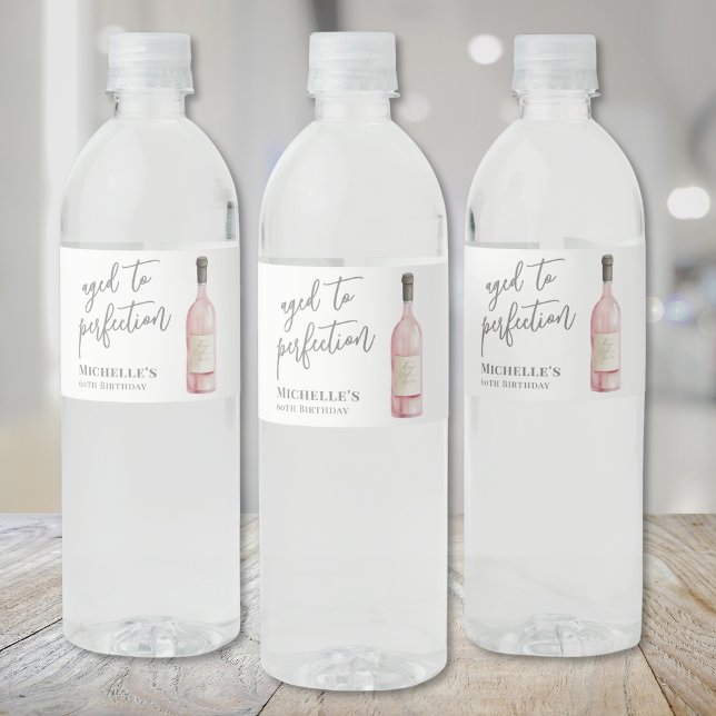 Wine Simple Aged To Perfection Birthday Water Bottle Label (Wine Simple Aged To Perfection Birthday Water Bottle Label )
