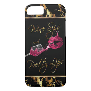 Wine Sips and Pretty Lips - Pink Case-Mate iPhone Case