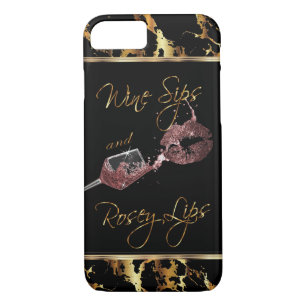 Wine Sips and Rosey Lips - Dusty Rose iPhone 8/7 Case