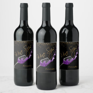 Wine Sips 🍷  - Purple  Wine Label