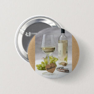 Wine Sommelier Vine Lover Bottle Grape Design 2 Inch Round Button