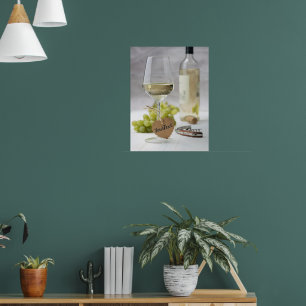 Wine Sommelier Vine Lover Bottle Grape Design Lugg Poster