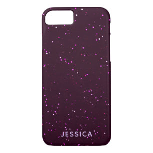 Wine Space Glitter Personalized Name Case-Mate iPhone Case