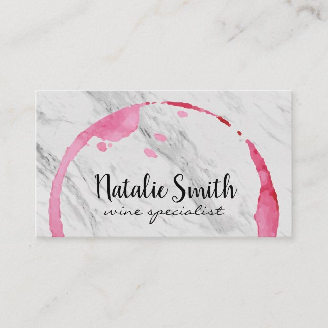 Wine Stain (black / white) Business Card (Front)