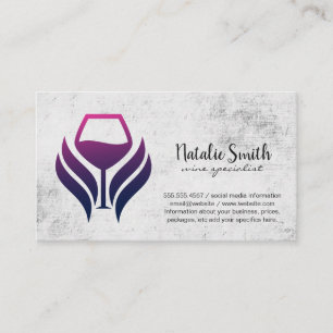Wine Stain Logo   Textured Background Business Card