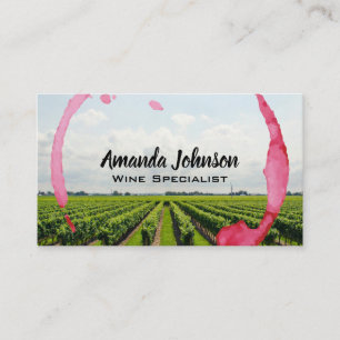 Wine Stain   Vineyard Field Business Card