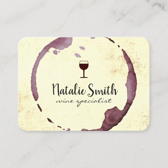 Wine Stain (wine glass) Business Card (Front)