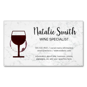Wine Stain Winery Marble Magnetic Business Card