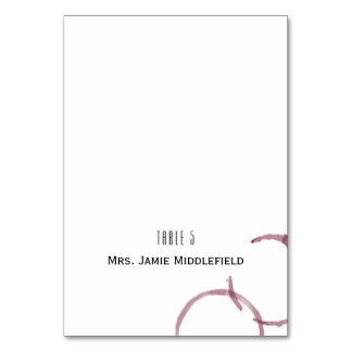 Wine Stains Winery Vineyard Escort Place Cards