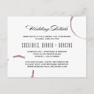 Wine Stains Winery Vineyard Information Card