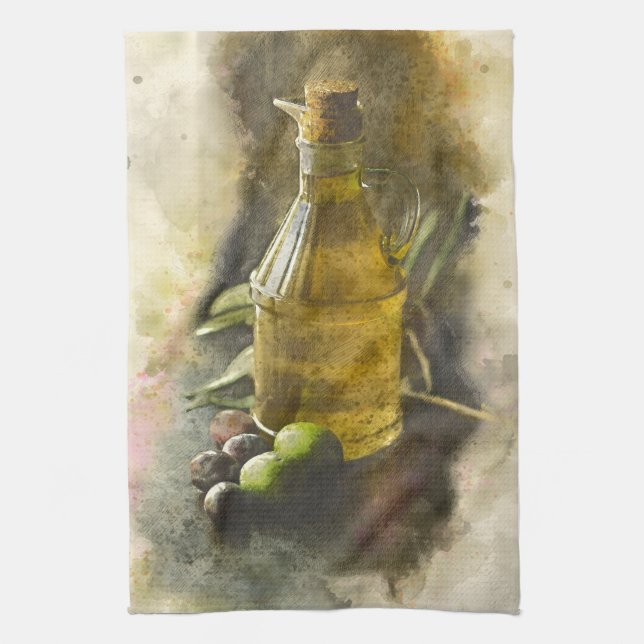 Wine Still Life Kitchen Towel (Vertical)