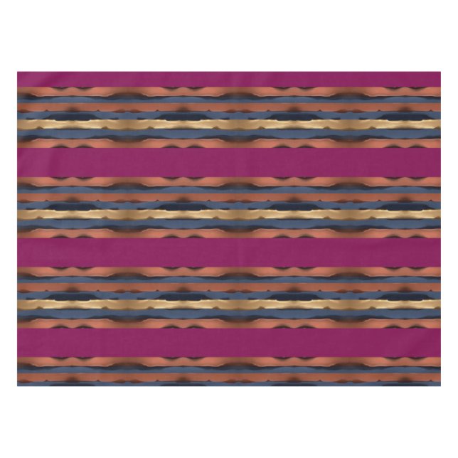 Wine striped  tablecloth (Front (Horizontal))