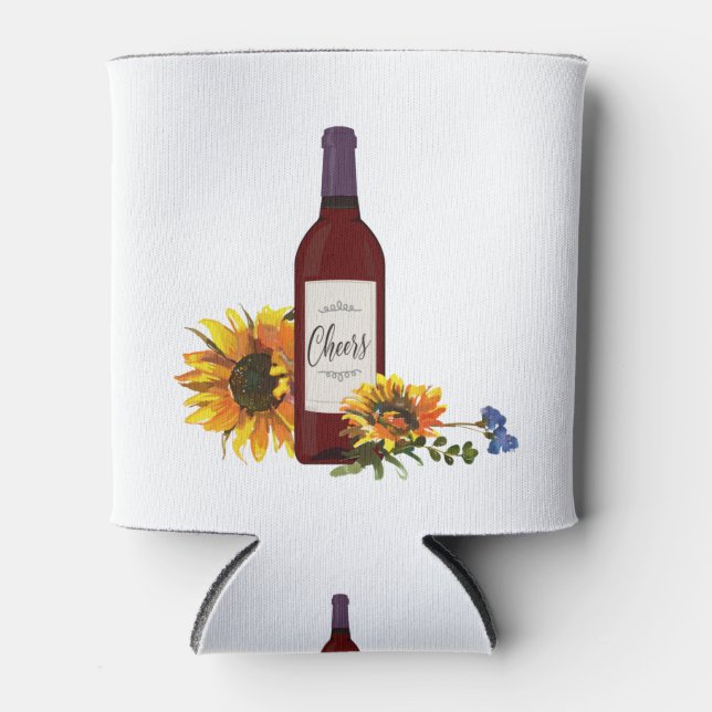 wine sunflower can cooler (Front)